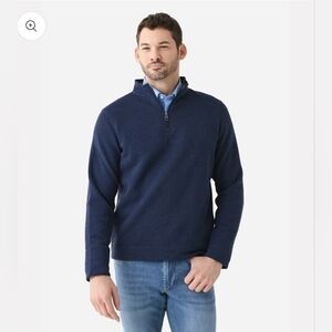 Peter Millar XXL Navy Blue Crown Fleece 1/4‎ Zip Sweater Golf Performance NWT